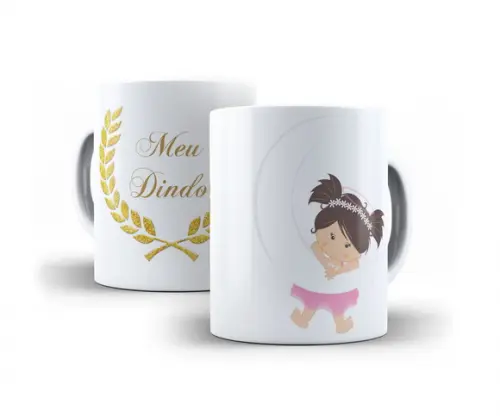 2 Canecas Meu dindo Minha dinda anjinha girl