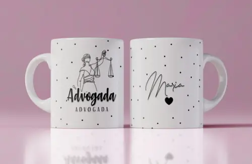 Advogada Caneca Personalizada Advogada Minimalista