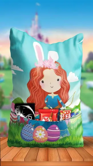 Almofada com Bolso Páscoa Meninas Lembrança Páscoa