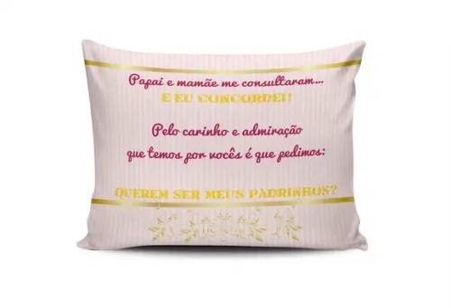 Almofada Convite Batizado Dindos Girl
