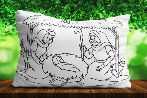 Almofada de Pintar Almofada Pinte Lave Crianças Jesus