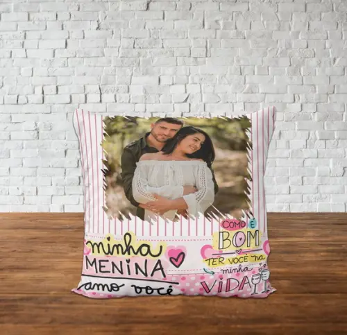 Almofada Personalizada com Foto Namorados Presente Amor