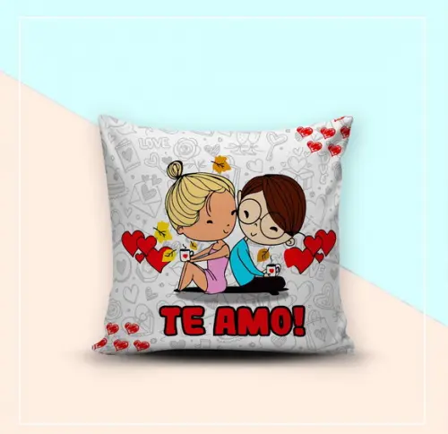 Almofada Te Amo Dia dos Namorados Presente Amor Casal