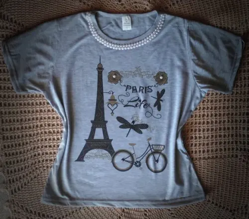 blusa feminina paris customizada t shirt