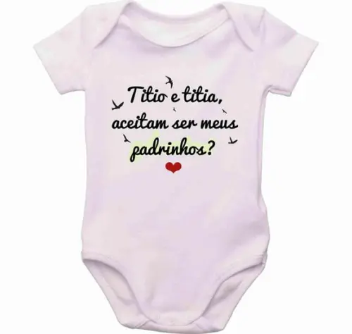 Body Aceitam Ser Meus Padrinhos Bebê Convite Batismo
