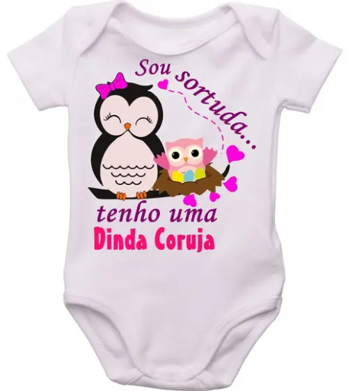 Body bebê Dinda Coruja