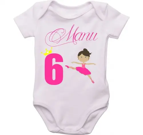 Body bebê Mêsverssário Bailarina