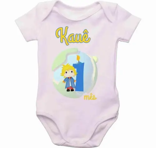Body Personalizado nome bori pequeno príncipe mesversário