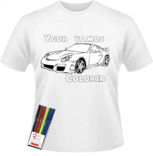 Camiseta para Pintar Pinte Lave Lembrancinha Personalizada