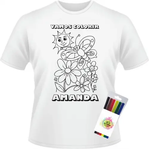Camiseta Pinte Lave flores