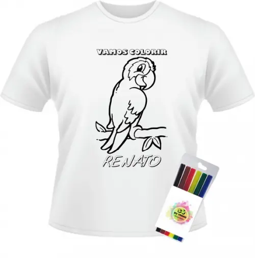 Camiseta Pinte Lave pássaro