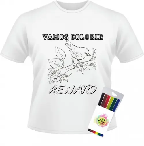 Camiseta Pinte Lave passarinho