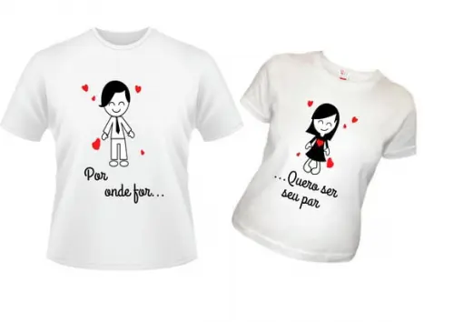 Camisetas casal namorados presente amor por onde for