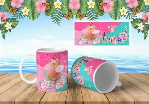Caneca ame Flamingos