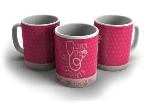 Caneca Amo Ser Veterinária Profissão presente veterinária