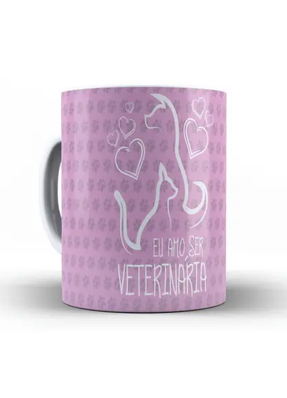 Caneca Amo Ser Veterinário (a) Profissão