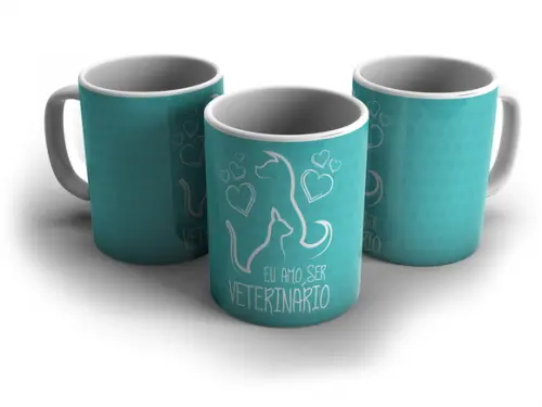Caneca Amo Ser Veterinário (a) Profissão