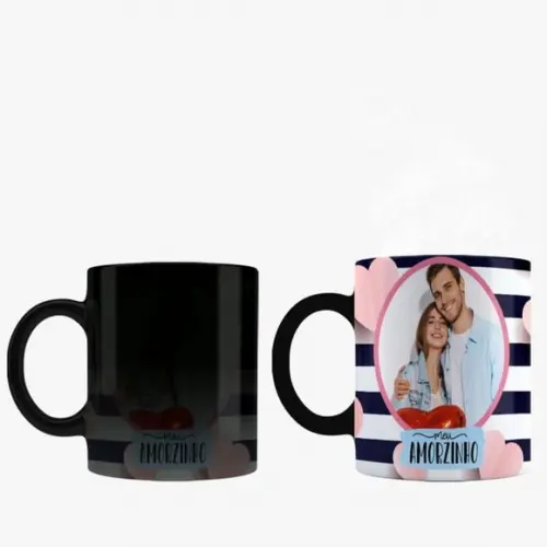 Caneca amorzinho personalizadmuda foto aneca mágica fosca