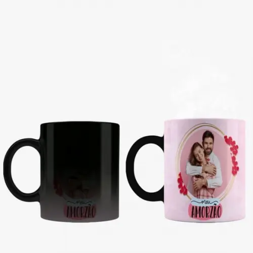 Caneca amor muda com agua quente Caneca mágica fosca