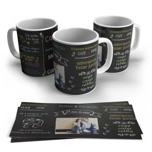 Caneca anos de amor caneca exclusiva amor namorados