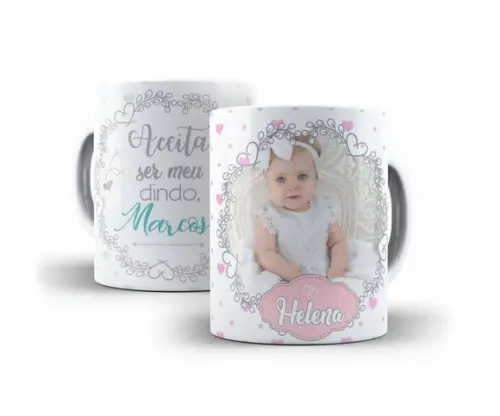 Caneca Batizado Lembrança Padrinhos Batismo Personalizada