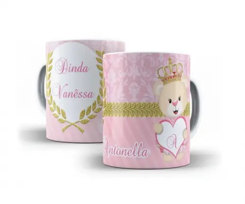 Caneca Batizado lembrança padrinhos nascimento personalizada