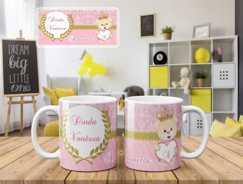 Caneca Batizado lembrança padrinhos nascimento personalizada