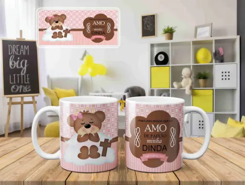 Caneca Batizado Lembrança Padrinhos Batismo Personalizada