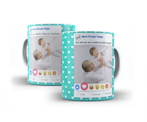 Caneca Batizado lembrança padrinhos nascimento personalizada