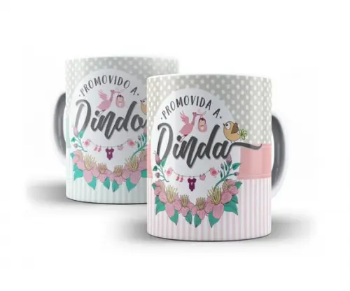 Caneca Batizado padrinhos de batismo cegonha poá