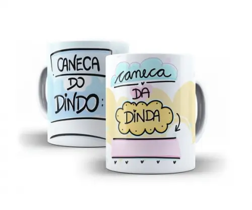 Caneca Batizado padrinhos de batismo com caixa de presente