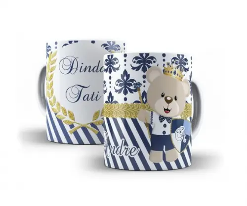 Caneca Batizado padrinhos de batismo Dindo ou dinda ursinho