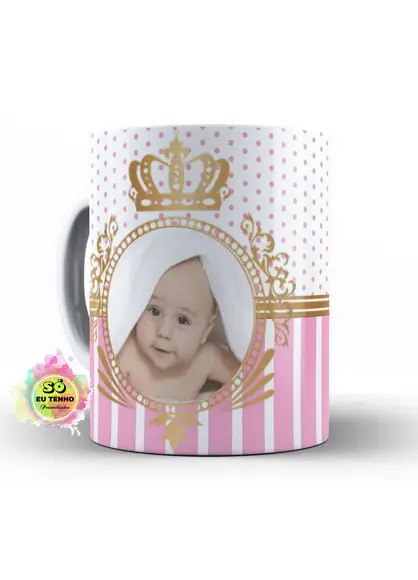 Caneca Batizado padrinhos de batismo Foto bebê foto real