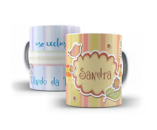Caneca Batizado padrinhos de batismo Passarinhos
