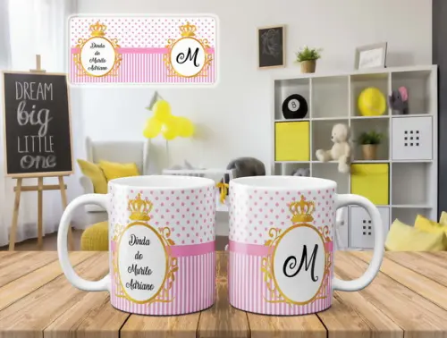 Caneca Batizado padrinhos de batismo poá chique