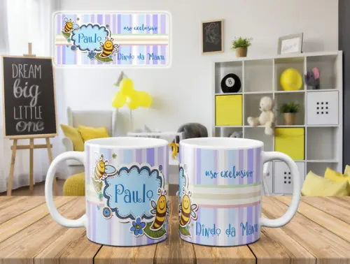 Caneca Batizado padrinhos de batismo Passarinhos