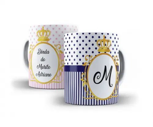 Caneca Batizado padrinhos de batismo poá chique