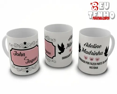 Caneca Convite p/ Padrinho Casamento