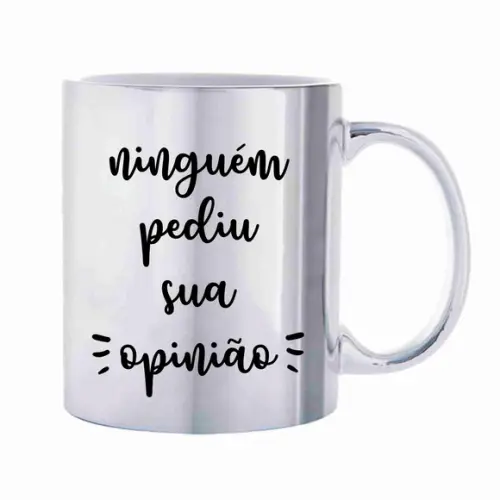 Caneca cromada lembrança espelhada caneca cromada