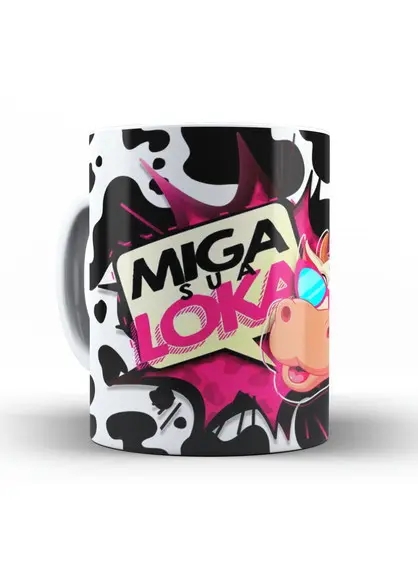 Caneca de Cerâmica Miga Sua Loka Caneca Amiga Lembrancinha