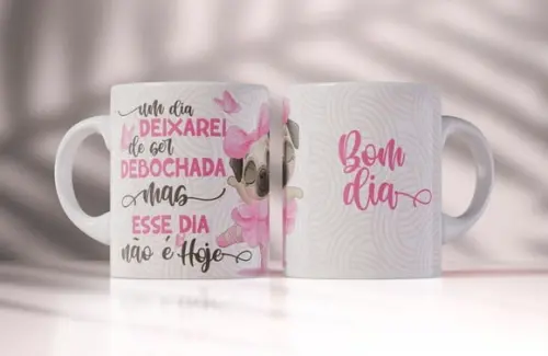 Caneca Deboche Um Dia Deixo de Ser Debochada Caneca Personal
