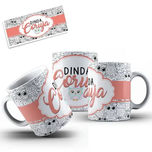 Caneca dinda coruja presente para dinda