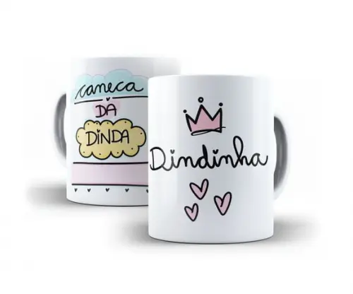 Caneca dindinha dinda batismo batizado presente dinda