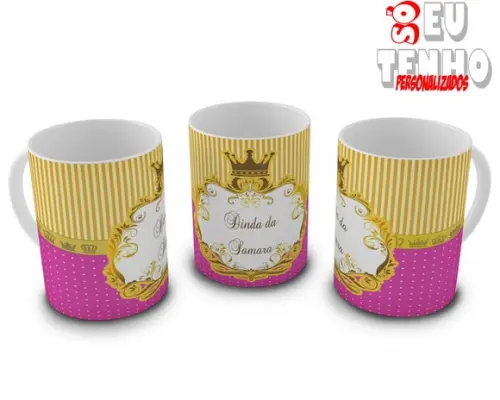 Caneca Dindo E Dinda Coroa Menina