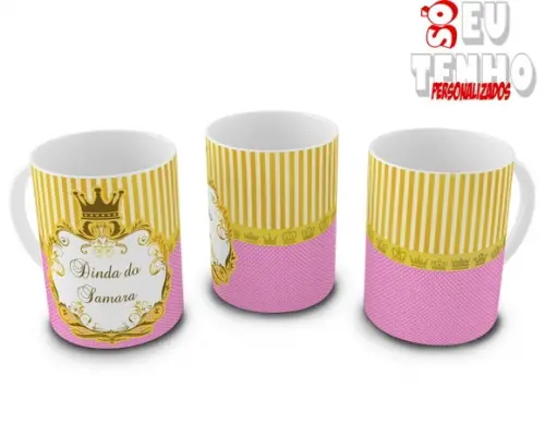 Caneca Dindo E Dinda Coroa realeza