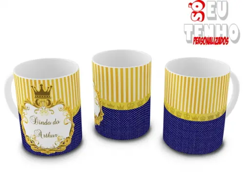 Caneca Dindo E Dinda Coroa realeza