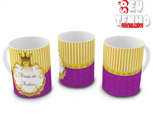 Caneca Dindo E Dinda Coroa realeza