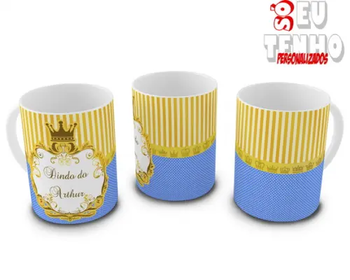 Caneca Dindo E Dinda Coroa realeza