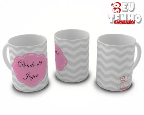 Caneca Dindo ou Dinda Chevron Menina