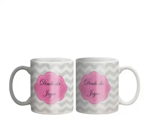 Caneca Dindo ou Dinda Chevron Menina